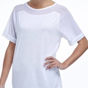 Fabletics White Oversize Jersey Tee Women’s Small